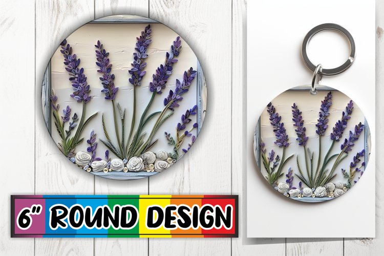 Spring Blossoms 3D Keychain Circle Design Sublimation example image 1
