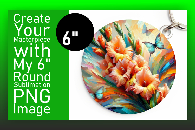 Dynamic Round Design for Keychains , Flowers