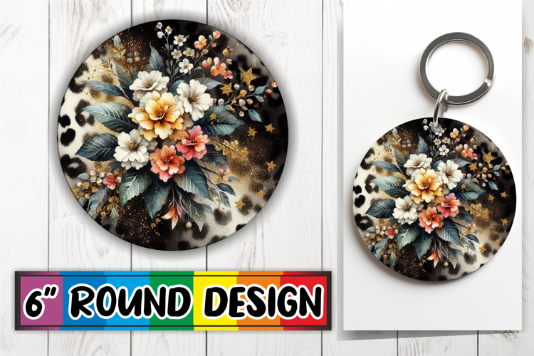 Bright Circle Ornaments Design, Leopard Prints