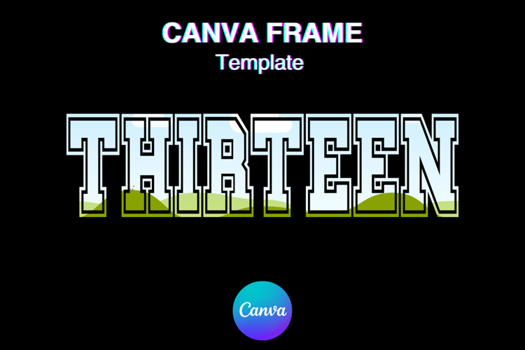 THIRTEEN Canva Frame Number Varsity Family Sport Shirt