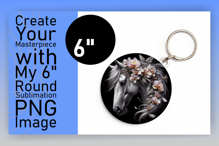 Stylish Circle PNG Sublimation Design , Horse