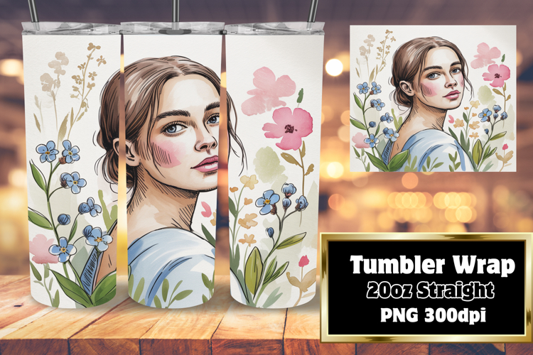 CUSTOM 20oz Tumbler Design for DIY , Beauty Woman