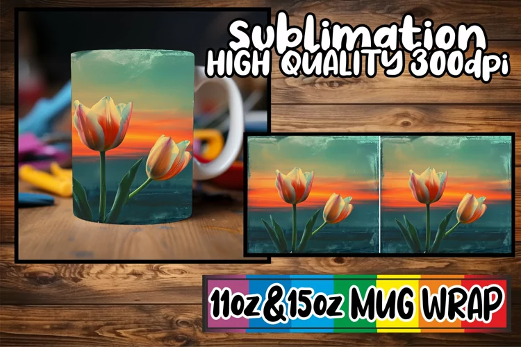 Spring Blossom Bliss: Vintage Mug Wrap Sublimation