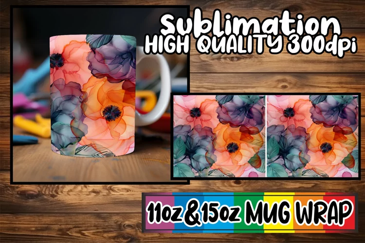 Abstract Spring Garden Party Mug Wrap 11oz 15oz