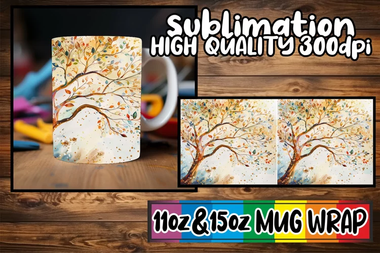 Colorful Springtime Mug Wrap - Spring Design