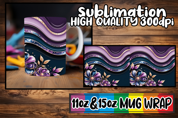 Lovely moments sublimation mug wrap, Pattern