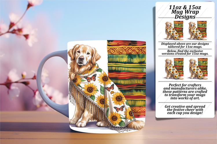 Chic 11oz Png Mug Wrap Template , Cute Dog