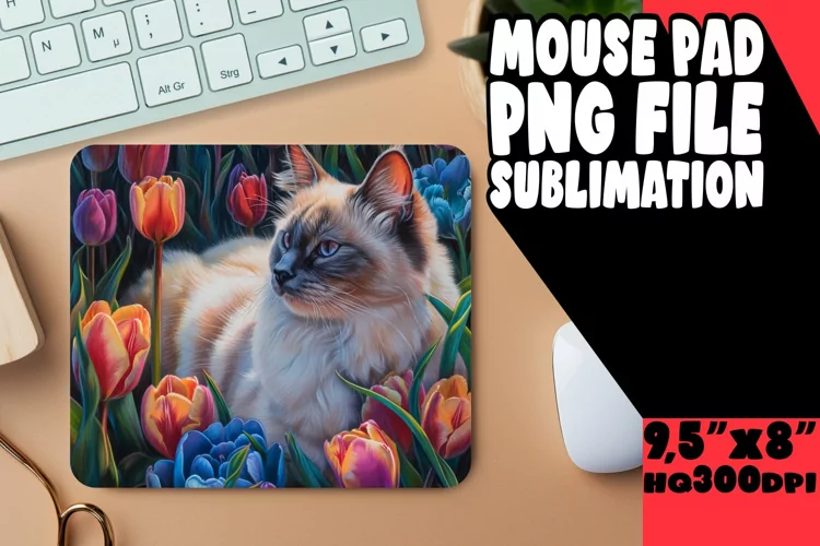 Funny Feline Design Mousepad