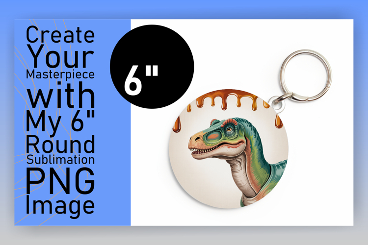 Bright Round Design Coaster PNG , Cute Dino