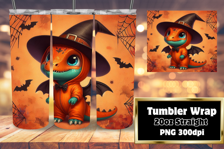 Personal Touch: 20oz Tumbler Design , Halloween Dino