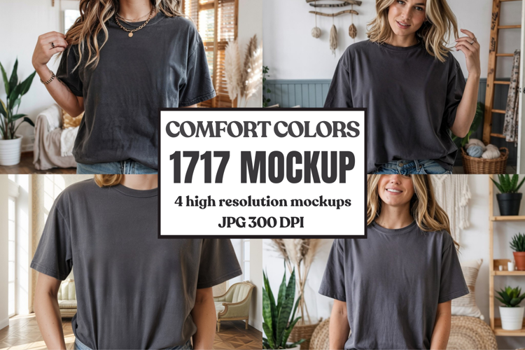 Comfort Colors 1717 Yellow T-Shirt Mockup