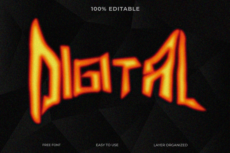 digital blurry text effect example image 1