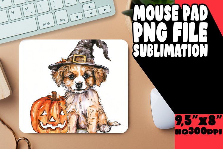 Cute Halloween Critters Round Mouse Pad PNG