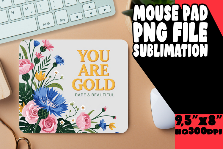 LUMINOUS mouse PAD Creative Design, Flower Quote