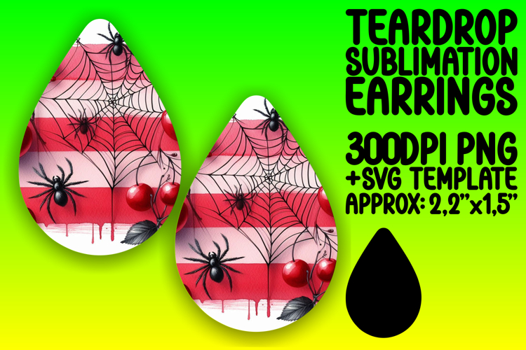 Elegant Teardrop Earrings Design Template , Halloween
