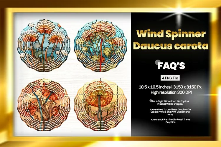 Daucus Carota Wind Spinner Sublimation - 04 Variations