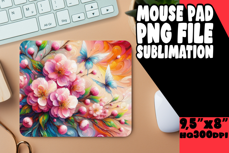 Bright Desk Pad Sublimation Design, Flowers