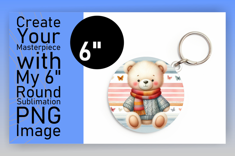 Elegant Car Coaster Round PNG Design , Teddy Bear
