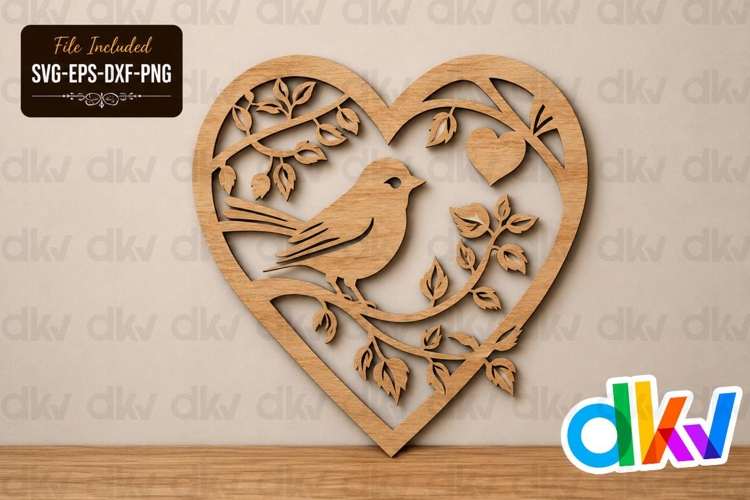 Two Lovebirds SVG Laser Cut File