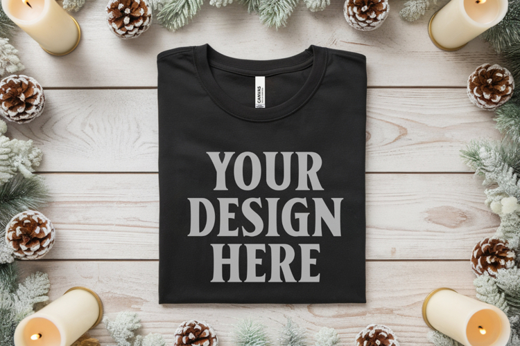 Black Tshirt Mockup Image 5