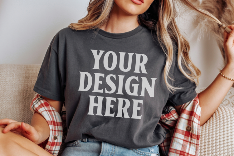 Pepper Comfort Colors 1717 Christmas Shirt Mockup, Cozy