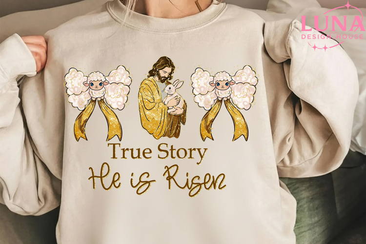 He Is Risen Preppy Gold Foil Easter Png Easter Png