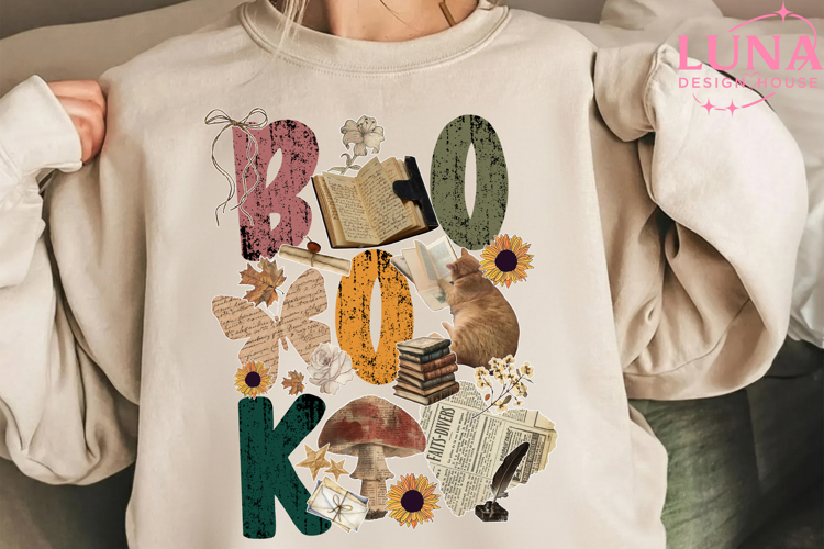 Retro Book Png, Ransom Note Typography Book Lover Png