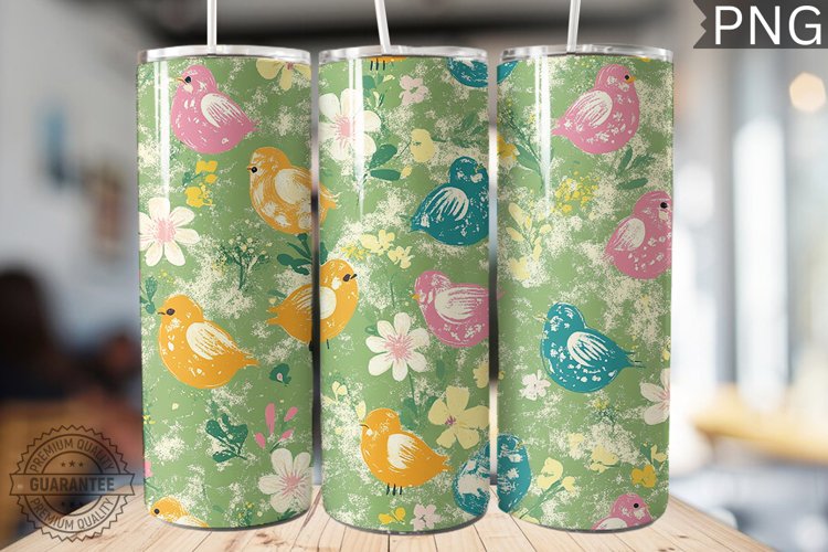Spring Easter Tumbler Wrap - High Quality 300 Dpi example image 1
