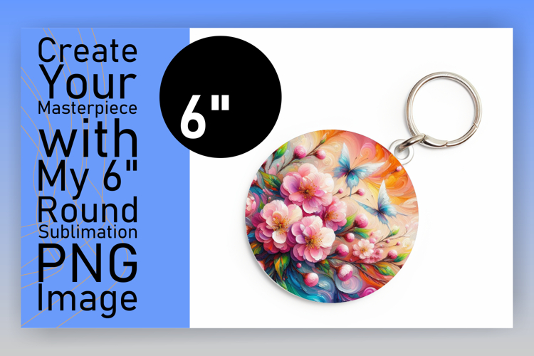 Bright Keychain Circle PNG Artwork , Flowers
