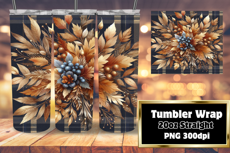 Unique Gift: 20oz Tumbler Design , Autumn Flower