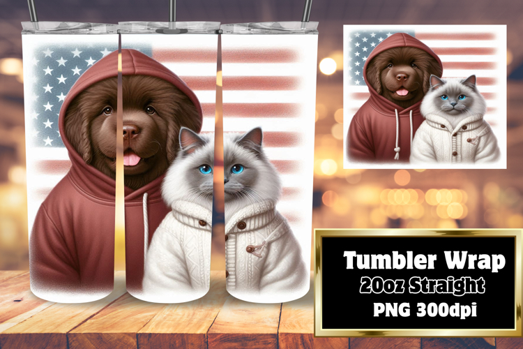 DIY 20oz Tumbler Wrap File , Dog and cat