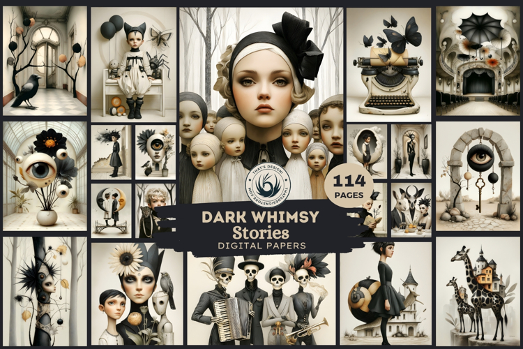 Dark Whimsy Stories Digital Papers for Junk Journals