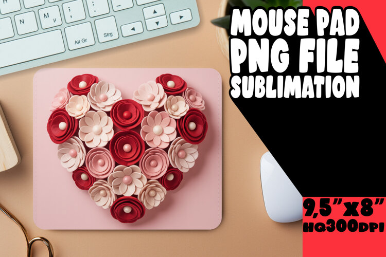 Luminous Desk Pad Designs Sublimation, Flowers Heart example image 1