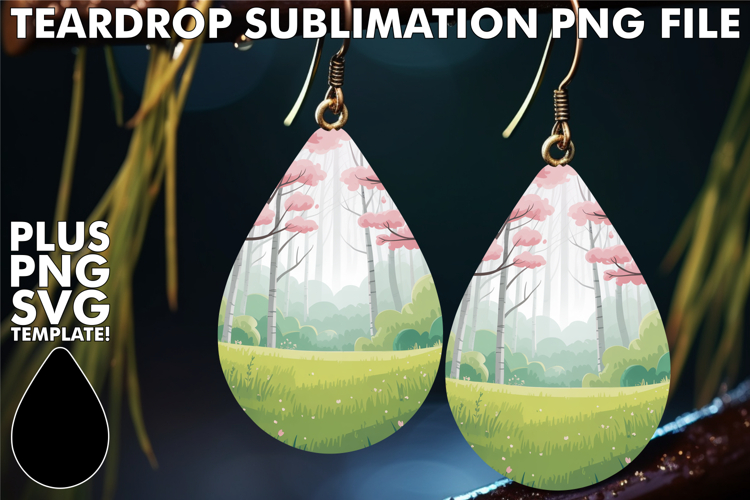 Joyful Teardrop Earrings Magic PNG, Spring