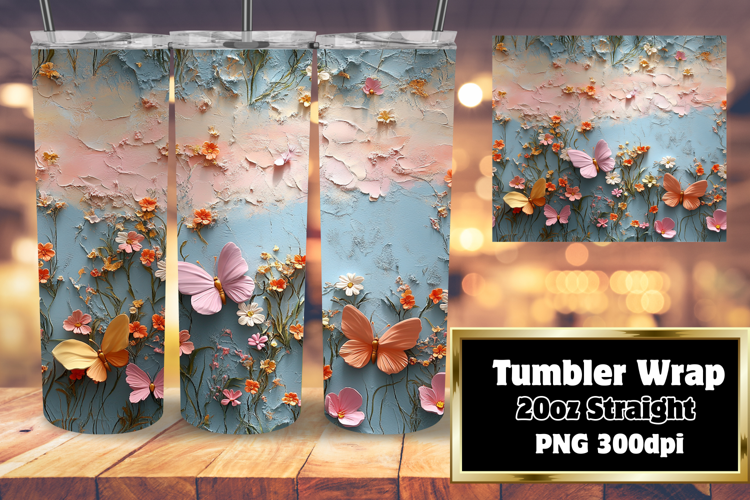 LUXURIOUS 20oz Tumbler Template , 3D Flower