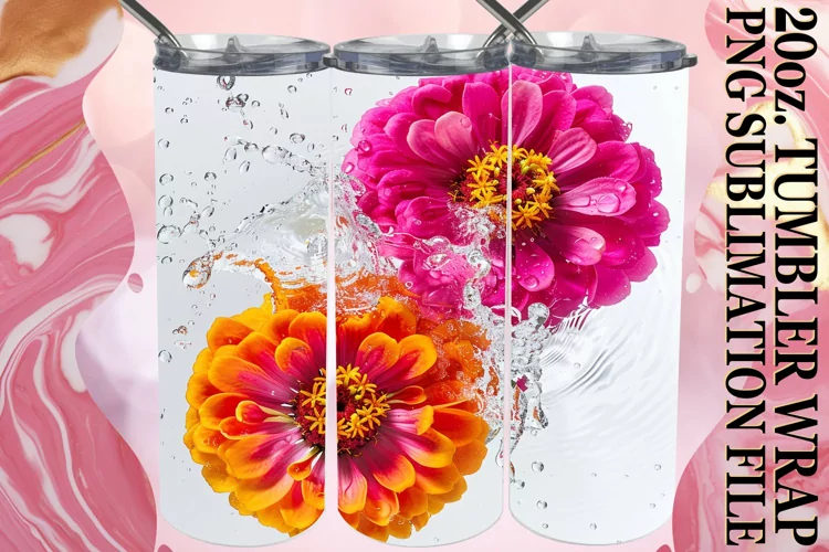 Petal Harmony: Sublimation Tumbler Wrap - 20oz
