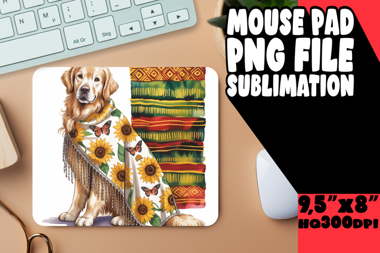 BLISSFUL mouse pad Playful Design, Cute Dog