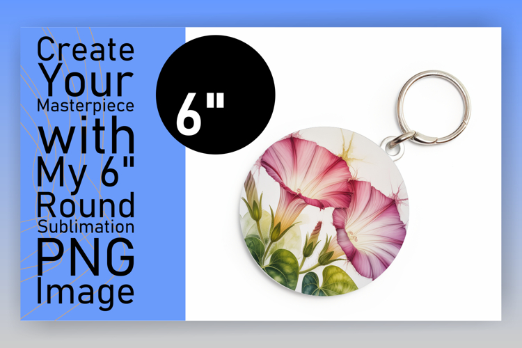 Dynamic Keychain Circle Design Artwork , Flowers