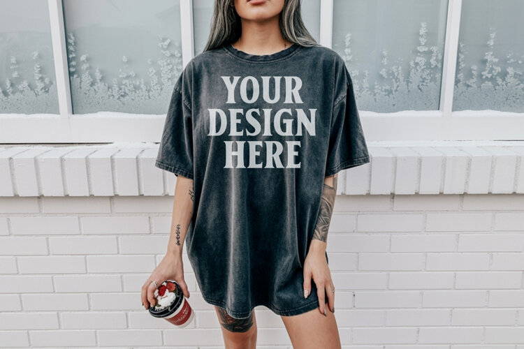 Pepper Christmas Comfort Colors 1717 TShirt Mockup, CC 1717 example image 1