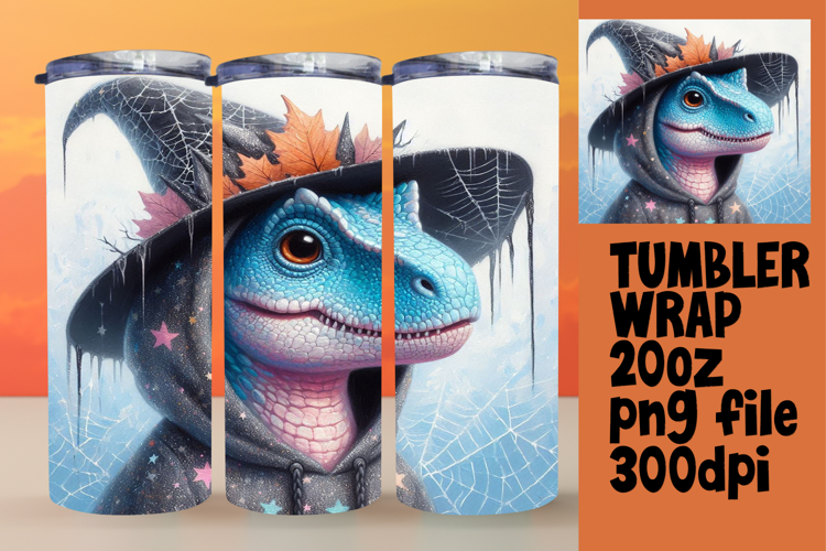Sublimation Excellence for 20oz Tumbler , Halloween Dino