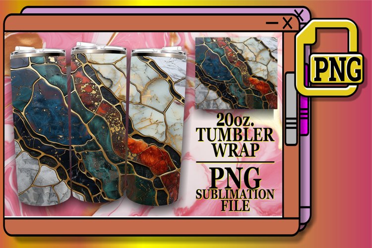 Radiant Reflections: Gilded Luminous Tumbler Wrap 20oz