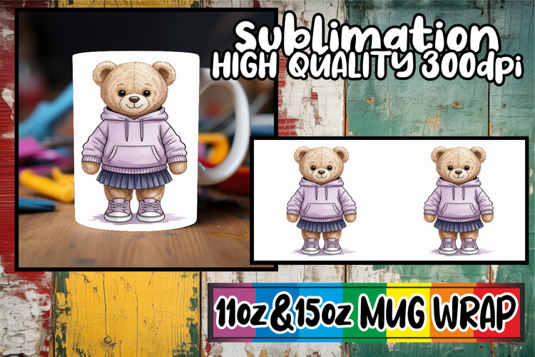 Beautiful sunsets sublimation mug wrap, Teddy Bear example image 1