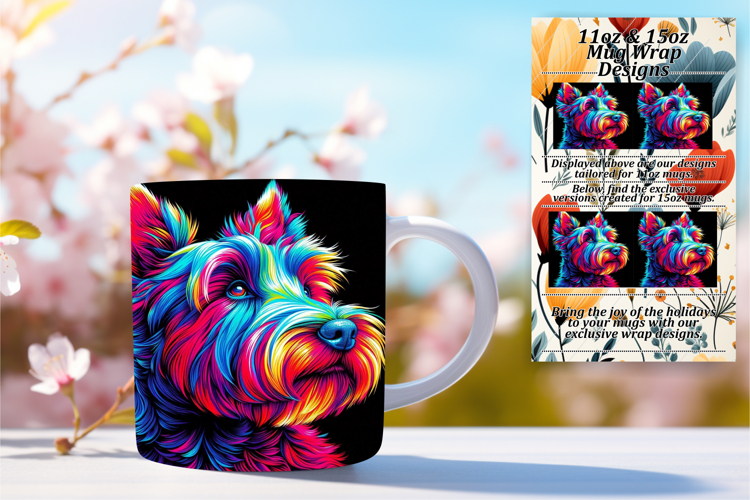 Enchanting 11oz Mug Wrap Png Design , Dog