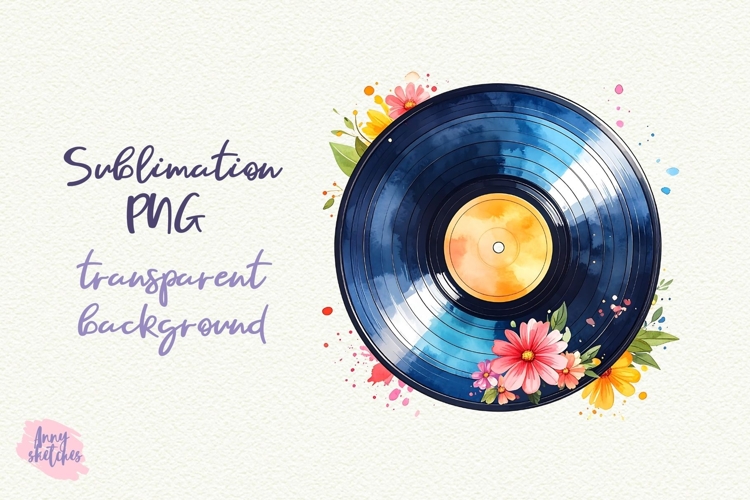 Retro Vinyl Record Clipart Groovy Disco PNG