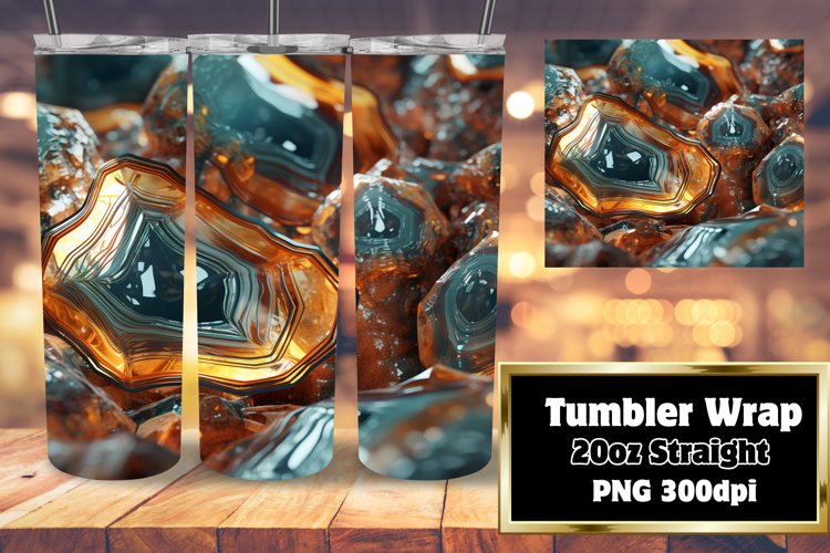 Marble 3D Tumbler 20oz Sublimation Wrap example image 1