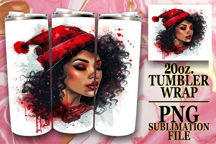 SERENE GIFT 20oz TUMBLER WRAP, Xmas Girl