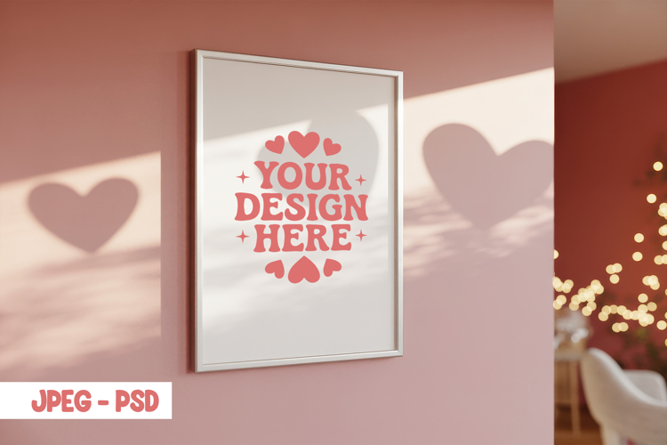 Valentine Minimal Mug PSD JPEG Mockup