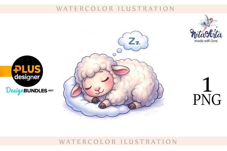Christmas Sheep in Watercolor Style