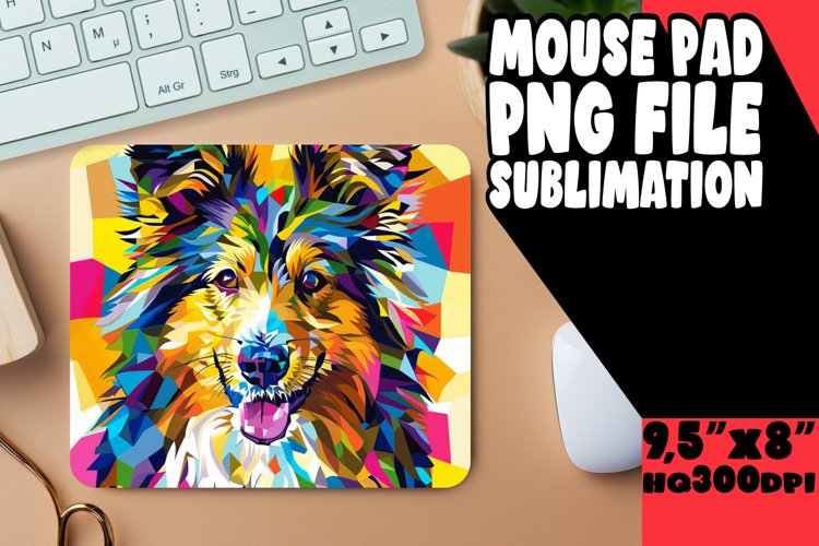 Elegant Abstract Dog Mouse Pad Sublimation PNG