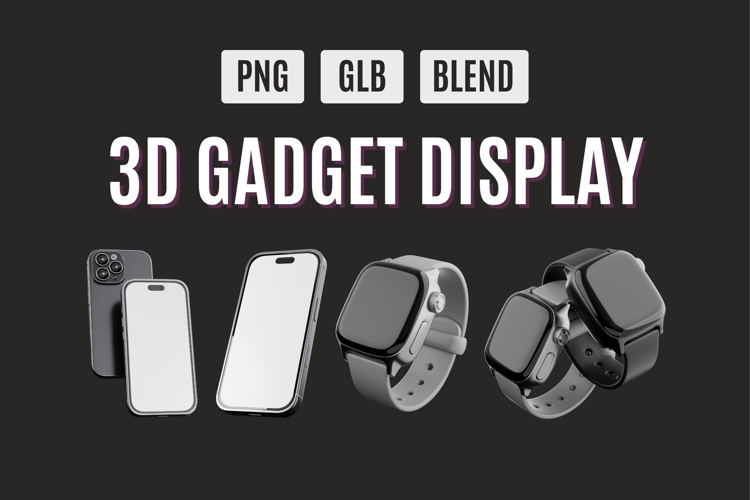 Futuristic 3D Gadget Display Kit Set 03